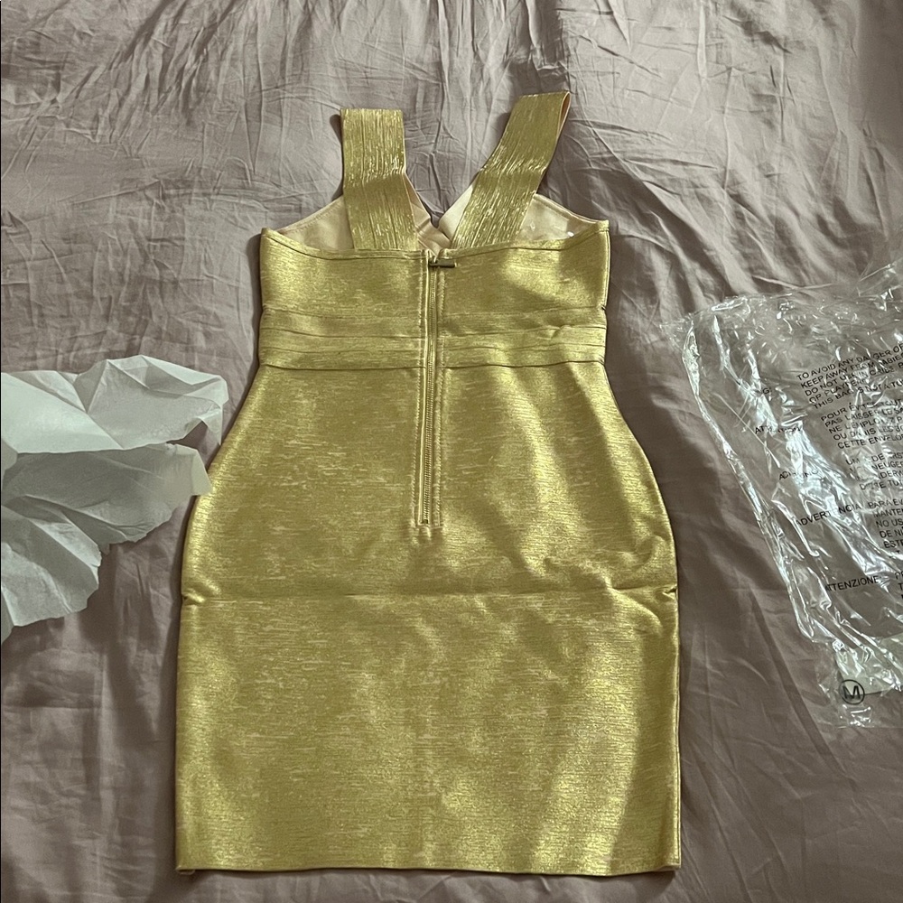 Elegant Gold Mini Dress